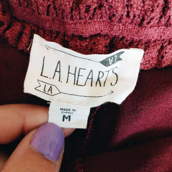 Maroon High Rise Shorts - Picture 2 of 4